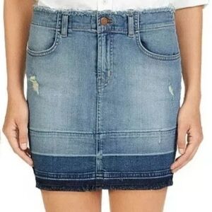 J Brand Lela Denim Mini Skirt Women’s 25 Blue Distressed Y2K Grunge Hippie Boho